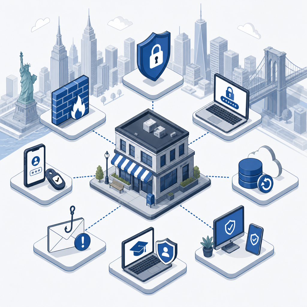 small business cybersecurity best practices data illustration